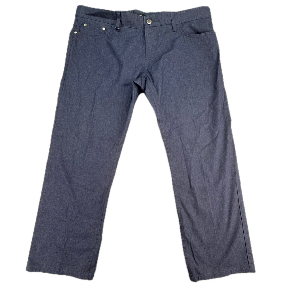 Hugo Boss Pants Mens 38/32 Blue Italian Stretch Fabric Straight Leg Trousers